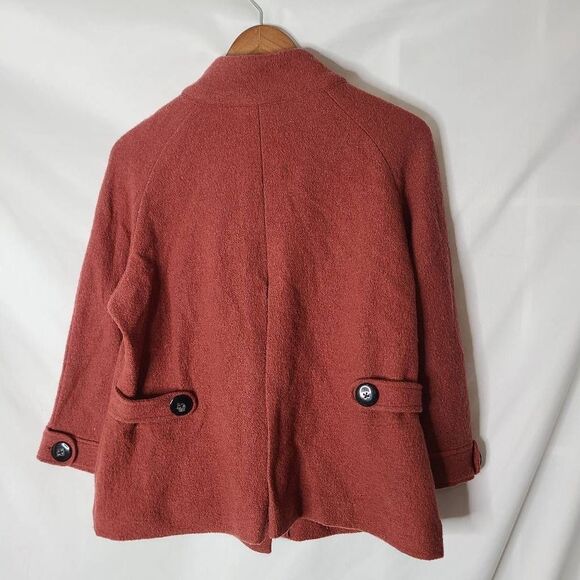 Chico's Dark Orange 100% Wool Structured Military inspired Jacket‎ sz 1 (M) - Picture 2 of 5